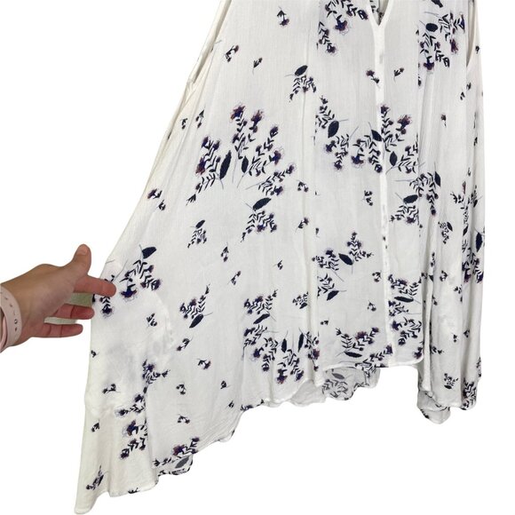 Free People Tree Swing Tank Top Size Small Ivory Sleeveless Mini Dress Floral - Picture 4 of 10
